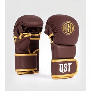 Gants de boxe en cuir premium respirants avec sangle de poignet réglable pour les arts martiaux mixtes, le sparring et l'entraînement en salle de sport - Product Image 5
