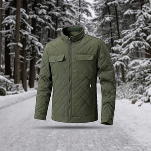 <b>Men's</b> Casual Stand Collar Puffer <b>Coat</b> for Autumn <b>Winter</b> Breathable Plus Business Design Zipper Closure <b>Coat</b> Plain Dyed - Product Image 6