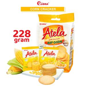 Galletas crujientes de maíz crujiente HALAL ISO Libra Atela de alta calidad, paquete de 228G, galletas con sabor dulce en vietnamita - Product Image 1