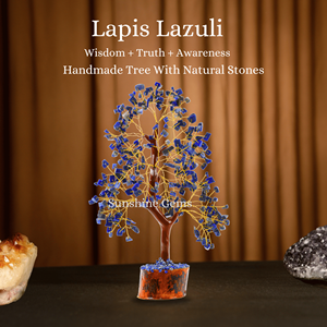 Arbre de Vie en Cristal de Lapis Lazuli en Gros avec Fil Doré, Pierres de Guérison, Décoration d'Intérieur - Product Image 3