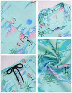 Conjunto de camisa y pantalones cortos de playa para hombre, a la moda, informal, para vacaciones de verano, conjunto de dos piezas para la playa - Product Image 6
