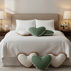 SOGA 6-Piece Heart-Shaped Cushion Cover Set 42x32cm Plush and Woven for Home <b>Sofa</b> Bedroom Decorative Throw <b>Pillows</b> - Product Image 4