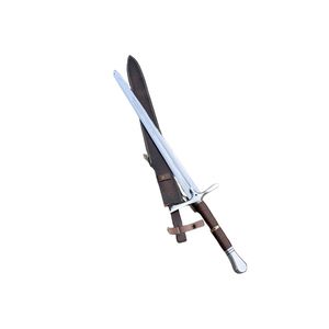 Couteau de combat à lame droite en acier, manche en cuir, qualité industrielle, lame simple incluse - Product Image 1
