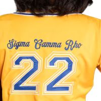 Kaos Jersey Baseball Wanita Custom SGRHO Lengan Pendek Kancing Depan Baju Olahraga Gaya Sorority Bernapas Seragam Tim Kasual