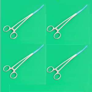 Pinces Bozeman de haute qualité, revêtement bleu, 10,50 po, ensemble CUD de 4 pièces, gynécologie, instruments chirurgicaux gynécologiques en acier inoxydable CE - Product Image 1