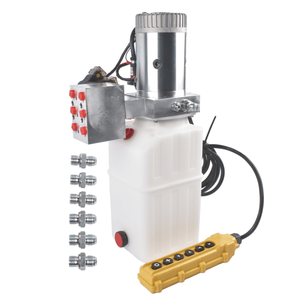 Pompe hydraulique 12V DC 6 litres, unité de puissance à double effet 6 voies pour remorque à benne basculante et nacelle élévatrice à ciseaux - Product Image 3