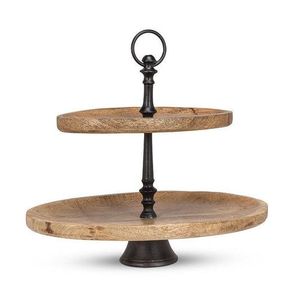 Support à gâteau décoratif en bois pour la présentation de gâteaux de mariage et la décoration de table de desserts lors d'événements festifs - Product Image 2
