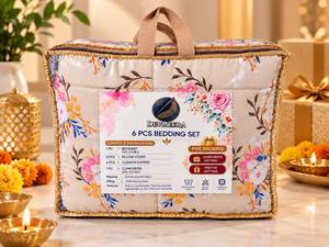 ชุดเครื่องนอนผ้า 160 TC สำหรับเทศกาล Diwali ตกแต่งบ้านสวยงาม ผ้าปูที่นอนพิมพ์ลายสวยงาม พร้อมปลอกหมอนเข้าชุด ขายส่ง - Product Image 3
