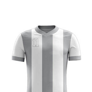 Custom Sublimated Soccer Uniform Set <b>Men's</b> White Gray Team Name 100% Polyester Quick Dry Wholesale Adult High Quality - Product Image 4