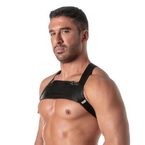 Harnais en néoprène pour homme, bleu, style Bulldog, pour clubwear, réglable, en cuir, pour poitrine - Product Image 5