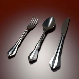 Ensemble de couverts en acier inoxydable au design moderne et luxueux, finition polie miroir, compatible lave-vaisselle, construction durable, adapté aux hôtels - Product Image 4