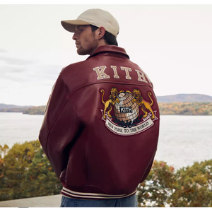 FURAT LEATHERS OEM Your Own Icon Men's Genuine Leather Breathable Stand Autumn Motor <b>Biker</b> <b>Jacket</b> Customized Embroidered Front - Product Image 3