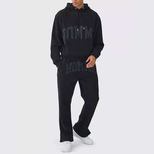Sweat-shirt décontracté pour homme, coupe oversize, bleu marine, avec poche à imprimé lettres sur le devant, 100% coton, tissu French Terry respirant, idéal pour l'automne - Product Image 3