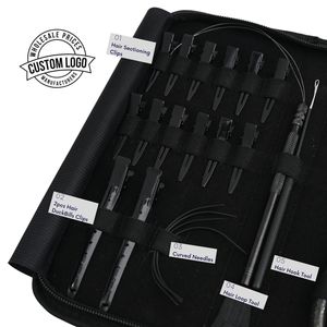 Kit Completo de Herramientas para Extensiones de Cabello: Alicates Planos para Crimpar, Herramienta de Gancho y Bucle, Pinzas de Pico de Pato para Seccionar, Aguja Curva para Separar Cabello - Product Image 3