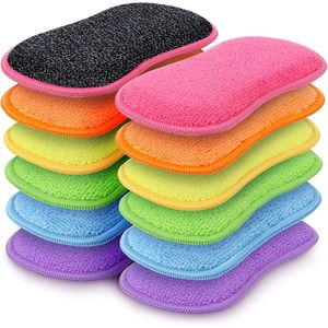 Confezione da 12 Spugne Multiuso in Microfibra Non Abrasive per Cucina, Puliscono Efficientemente Piatti e Pentole - Product Image 1