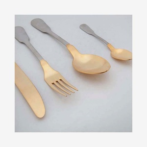 Nuevo diseño de lujo dorado moderno juego de cubiertos mango único aspecto real ecológico Apto para lavavajillas estilo Vintage para la escuela trasera - Product Image 1