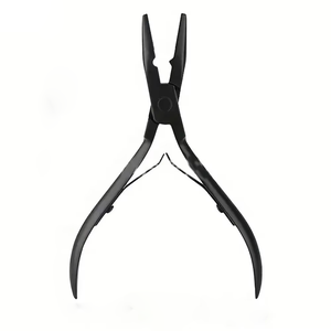 Premium Matte Black Stainless Steel Straight 1-Hole Hair <b>Extension</b> Pliers for <b>Bead</b> Removal Hair <b>Extensions</b> - Product Image 3