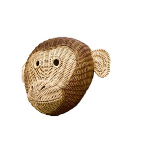 Arte de Pared Tejido con Forma de Mono para Dormitorio de Niña, Decoración Infantil de Ratán, Material Vegetal Sostenible, Escultura de Jungla - Product Image 3