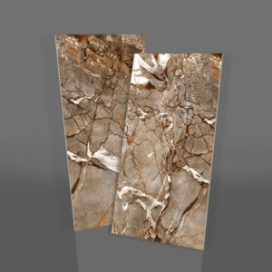 Carreaux muraux contemporains en porcelaine mate avec texture imitation pierre noir-vert sarcelle pour couloir. - Product Image 1