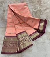 Sari en Georgette Star avec broderie multithreads et travail de sequins, style de créateur pour soirée, chemisier contrastant, style féminin