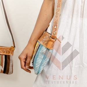 Femmes Unique personnalisé nouveau aztèque usiné en cuir véritable sac à main pochette gland détail résistant à l'eau Style traditionnel occidental - Product Image 2