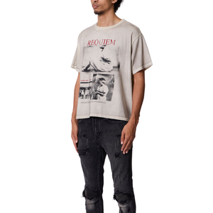 เสื้อยืดคอกลมแขนสั้นทรงโอเวอร์ไซส์ลายกราฟิกด้านหน้าสไตล์วินเทจ เสื้อผ้าสตรีทแวร์หลวมๆ ขายส่ง รับผลิตตามแบบ OEM เสื้อยืดผ้าฝ้าย - Product Image 3
