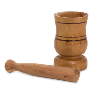 Molinillo de Madera Maciza 67, Juego de Mortero y Pilón de Madera Natural, Ecológico, Manual, para Cocina, Herramienta para Moler Hierbas y Especias - Product Image 4