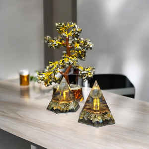 Esfera piramidal de orgón Hexagonal de labradorita de calidad superior, suministro a granel de piedras preciosas para curación, meditación, protección EMF - Product Image 6