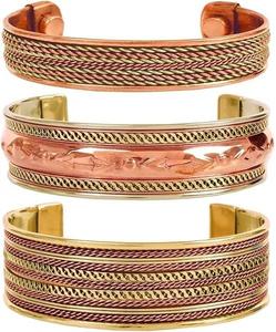 Pulseras de Cobre Sólido de Alta Calidad para Sanación, Brazaletes de Seda, Brazaletes de Cobre Puro 99.99% para Mujer, Juego de Brazaletes - Product Image 4