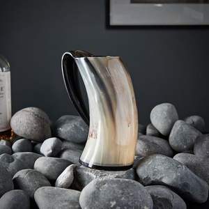 แก้วเขาสัตว์สไตล์ไวกิ้งขัดเงาแท้ คุณภาพสูง ทำจากวัสดุออร์แกนิก สำหรับเบียร์/ไวน์ S.A. Sons Exports - Product Image 1