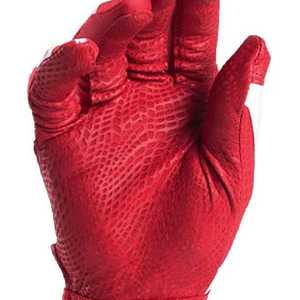 <b>Red</b> Full Finger Baseball Batting Gloves Breathable Leather Pitcher Non-Slip Right-Handed Adult Hook and Loop Closure - Product Image 3
