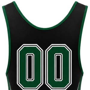 Men Black Green Sublimated Wrestling Singlet Polyester Sleeveless <b>Athletic</b> Sports Uniform Team Training Competition Match Wear - Product Image 5