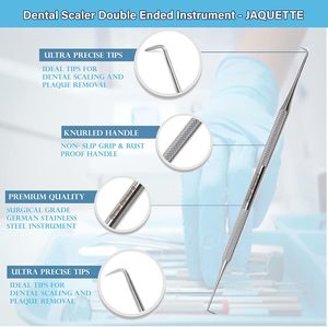Détartreur Postérieur Professionnel à Double Embout |   Lames miniatures pour détartreur dentaire en forme de faucille |   Acier inoxydable de qualité chirurgicale réutilisable - Product Image 6