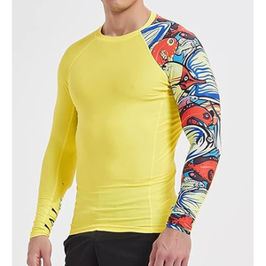 OEM Men Long Sleeve Rash Guard <b>Compression</b> <b>Shirt</b> Graphic Print UV Protection Custom Branding Bulk - Product Image 5