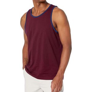 Camiseta sin mangas de color granate para hombre, camiseta sin mangas de algodón suave para culturismo, gimnasio, entrenamiento deportivo, Fitness - Product Image 5