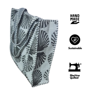 Bolsa de Mano de Algodón Hecha a Mano con Diseño de Conchas, Estilo Bohemio, Abertura Superior, Sostenible, Acolchada a Máquina, para Uso en Todas las Estaciones - Product Image 2