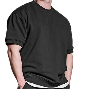 T-shirt Homme Oversize en Coton Épais Grande Taille, Style Vintage Streetwear, Épaules Tombantes, Marron Délavé - Product Image 5