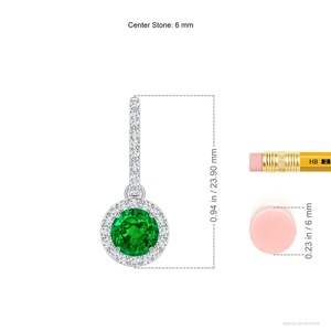 Pendientes de Oro Sólido de 14K con Esmeralda y Diamantes, Pendientes Huggie con Halo Redondo de Esmeralda, Joyería Fina, Fabricante OEM ODM, Regalo para Ella - Product Image 2