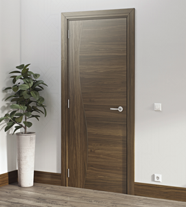 Portes intérieures en PVC polymère apprêtées, design moderne, pour salon, cuisine française, porte composite en bois, bureau à domicile - Product Image 5