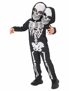 Disfraz de Esqueleto de Dos Cabezas para Niños, Color Beige, Divertido y Aterrador, para Halloween, Cosplay, Actuaciones Escénicas - Product Image 2