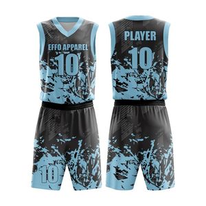 Maillots de basket-ball réversibles grande taille en gros, respirants, sublimés, uniformes de sport - Product Image 6