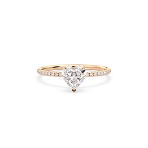 Reyes แหวนเพชรที่โซลิแทร์สำหรับผู้ใหญ่ HPHT CVD ประดับ1.18หัวใจทองคำ14K แหวนหมั้นเพชรกะรัต - Product Image 2