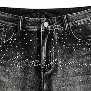 MORTAL SAGA Pantalones Cortos de Lona Rasgados de Cintura Media para Mujer, Ligeros, con Bajo Deshilachado, Estilo Casual de Verano, Cierre de Botones, Bordados - Product Image 4