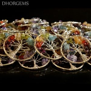 Colgante de Árbol de la Vida Hecho a Mano con Piedras Naturales Atractivas, Gemas y Piedras Mixtas de Metal para Joyería, Abalorios Encantadores Hechos a Mano - Product Image 5