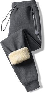 Men's Heavyweight Fleece Sweatpants Elastic Waist Drawstring Side Pockets Casual Winter <b>Joggers</b> - Product Image 4