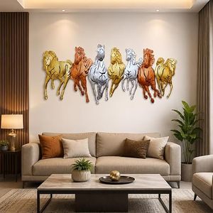 Décoration murale moderne en métal en forme de cheval, sculpture animale plaquée or, faite à la main, forme irrégulière, à suspendre pour la décoration de bureau et de maison - Product Image 3