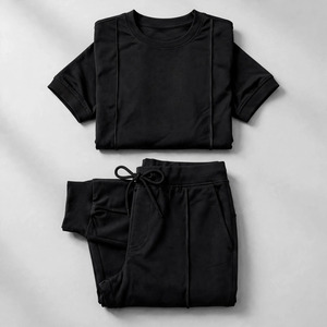 Wholesale Summer Men's Casual Shorts <b>Set</b> Plain Color Solid 100% Cotton Jersey Quick Dry Knitted Pocket Customized Logo <b>Twin</b> <b>Set</b> - Product Image 2