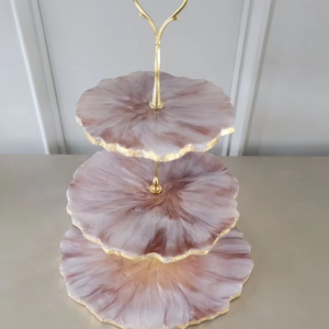 Support à gâteau en résine avec thème vagues océaniques et plage, support à gâteau en résine fait main pour la décoration de la maison, des restaurants et des fêtes d'anniversaire - Product Image 1
