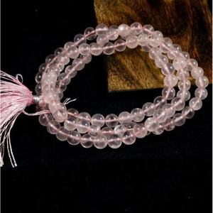สร้อยคอหินควอตซ์บราซิลสีขาวแบบผูกปม,ประคำสวดมนต์ทางจิตวิญญาณแบบมีพู่108 Jap Mala - Product Image 3