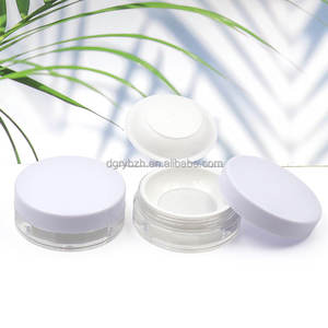 Estuche de polvo suelto transparente personalizado de 10g, tarro de polvo de fijación, caja de polvo corrector cosmético redonda con <span class=keywords><strong>bisagra</strong></span> y malla elástica - Product Image 2